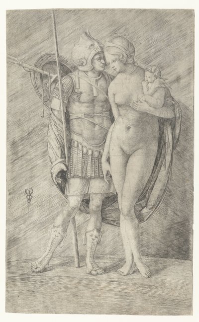 Mars en armure et Vénus nue avec Cupidon - Jacopo de