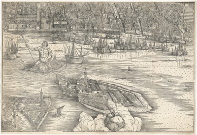 Vue de Venise [bloc central inférieur], 1500 - Jacopo de Barbari