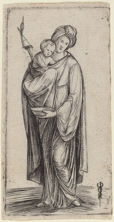 Femme et enfant avec quenouille - Jacopo de