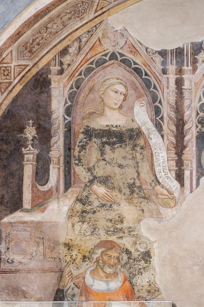 Allégorie de la Rhétorique, probablement Isocrate ou Démosthène (fresque) - Jacopo di Cione