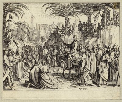 Jésus-Christ entrant à Jérusalem (gravure) - Jacques (after) Callot