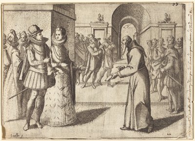 Un capucin apportant les remerciements du roi de Bavière [recto] - Jacques Callot