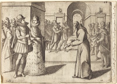 Un Capucin apportant les remerciements du roi de Bavière [recto] - Jacques Callot