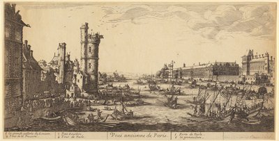 Vue du Louvre, planche 1 de la série «Les deux grandes vues de Paris» - Jacques Callot