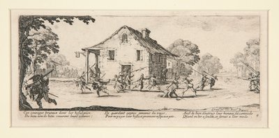 Scène de bataille devant une maison, des Misères et désastres de la guerre, #4 d