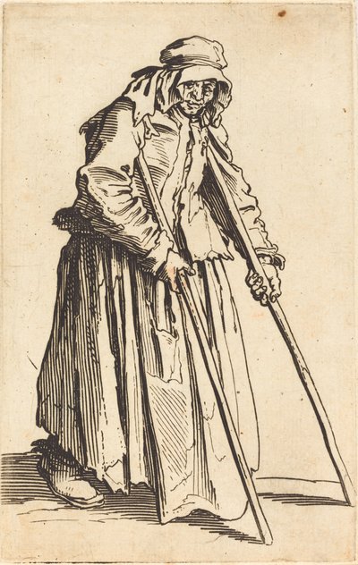 Mendiante avec des béquilles - Jacques Callot