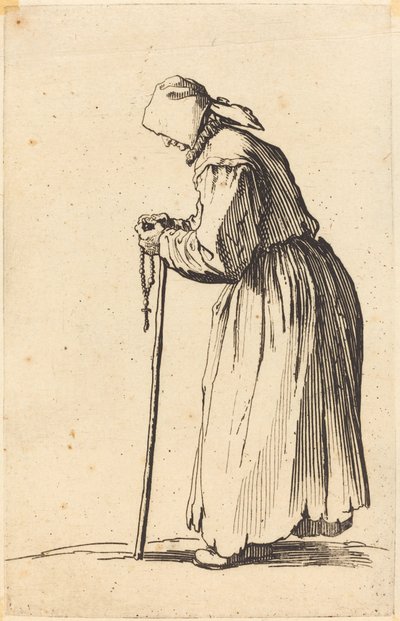 Mendiante avec chapelet - Jacques Callot