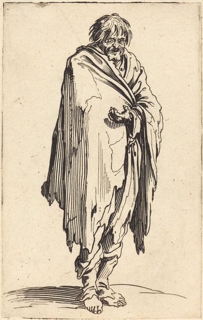 Mendiant avec tête et pieds nus, c.1622 - Jacques Callot