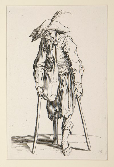 Mendiant avec une jambe de bois, de la série Les Mendiants - Jacques Callot