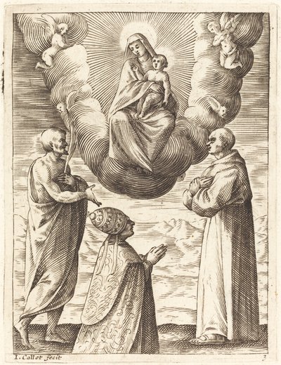 Boniface VIII avec les Saints François et Crispin Adorant la Vierge et l