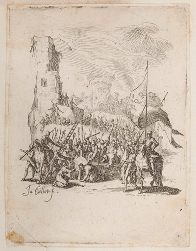 Christ portant la croix, no. 10 de 11 de La Petite Passion - Jacques Callot