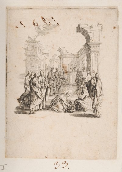 Disciple lavant les pieds du Christ, n° 1 de 11 de La Petite Passion - Jacques Callot