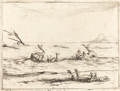 Dauphins et crocodile - Jacques Callot