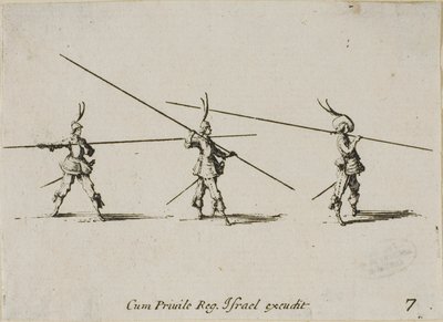 Exercice au mousquet, planche sept de Les Exercices Militaires - Jacques Callot