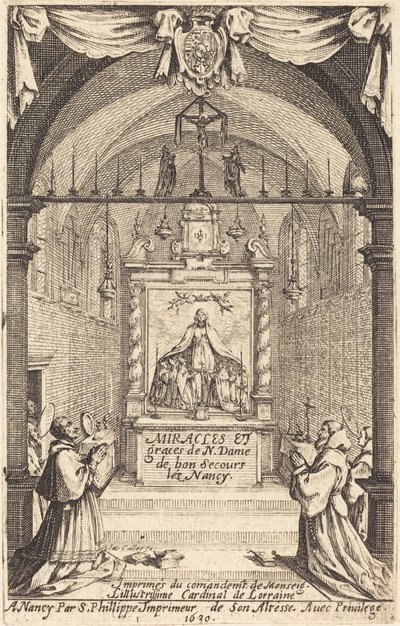Frontispice pour les Miracles et Grâces de Notre-Dame de "Bon-Secours-les-Nancy" - Jacques Callot