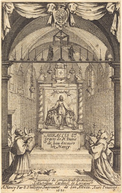 Frontispice pour les Miracles et Grâces de Notre-Dame de « Bon-Secours-les-Nancy » - Jacques Callot