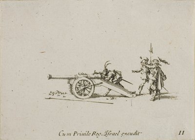 Chargement du canon, planche onze des Exercices Militaires - Jacques Callot