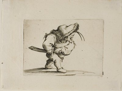 Homme se préparant à dégainer son épée, de Varie Figure Gobbi - Jacques Callot