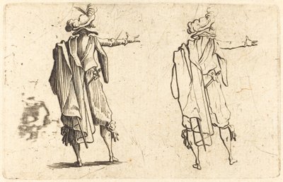 Homme Vu de Dos avec le Bras Droit Étendu - Jacques Callot