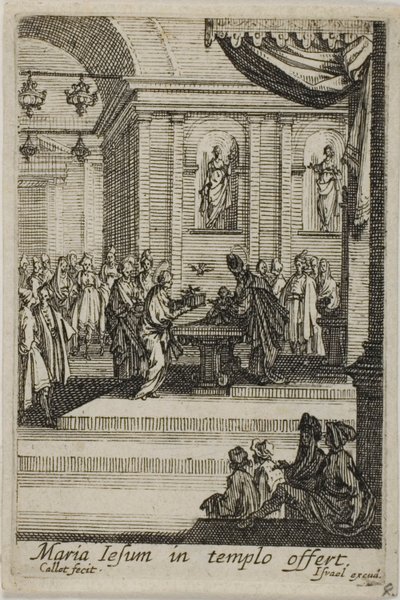 Marie présentant le Christ au Temple, extrait de La vie de la Vierge - Jacques Callot