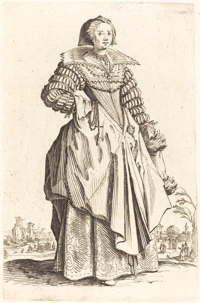 Femme noble avec grand col - Jacques Callot