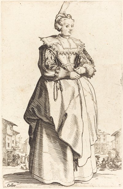 Noble femme avec un petit chapeau - Jacques Callot