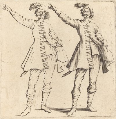 Officier, bras tendu, vue de face - Jacques Callot
