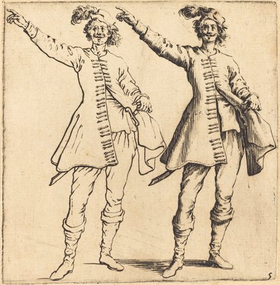 Officier, bras tendu, vue de face - Jacques Callot