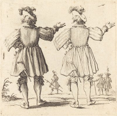 Officier avec plume, vu de dos - Jacques Callot