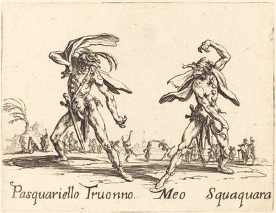 Pasquariello Truonno et Meo Squaquara, vers 1622 - Jacques Callot