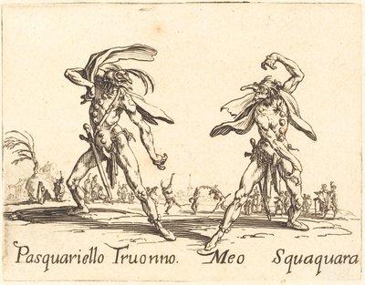 Pasquariello Truonno et Meo Squaquara, vers 1622 - Jacques Callot