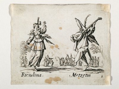 Riculina et Metzetin, personnages de la Commedia dell