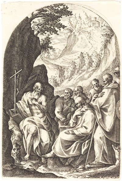 Saint Jérôme instruisant ses disciples dans le désert - Jacques Callot