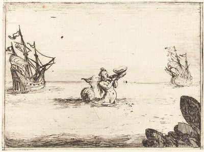 Sirène entre deux navires - Jacques Callot