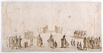 Esquisse pour la mise en scène de groupes de figures dans 