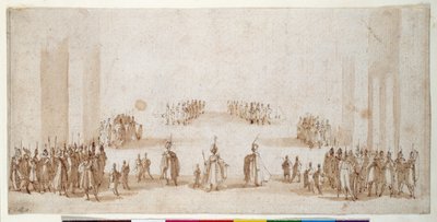 Esquisse pour la mise en scène de groupes de figures dans 
