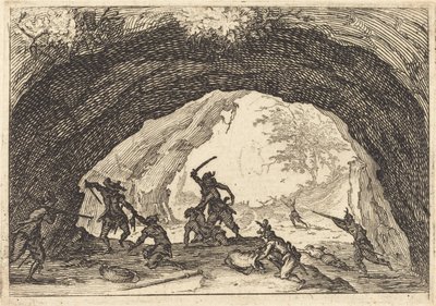 Soldats attaquant des voleurs - Jacques Callot