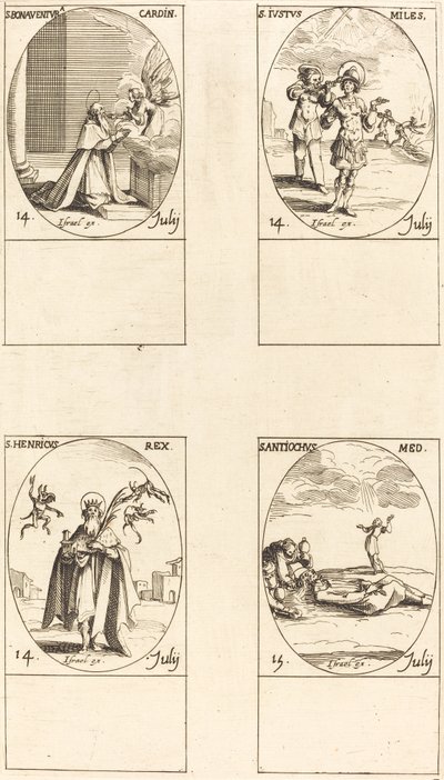 Saint Bonaventure; Saint Juste; Saint Henri, empereur; Saint Antiochus - Jacques Callot