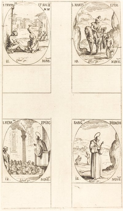 Saint Martin, Saint Tryphon et compagnons, Saint Renatus, Saint Didacus - Jacques Callot