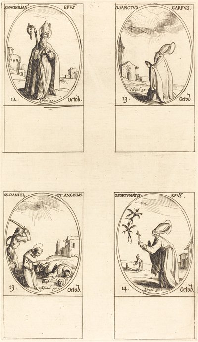 Saint Maximilien; Saint Carpus; Saint Daniel et Angelus; Saint Fortunatus - Jacques Callot