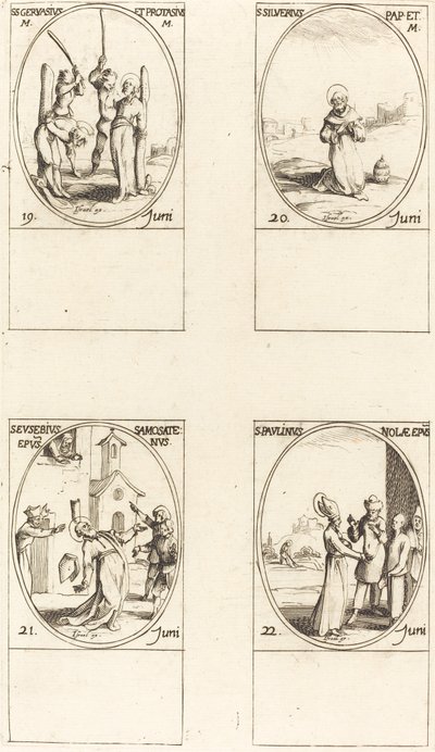 Saints Gervais et Protais; Saint Silvère; Saint Eusèbe de Samosate; Saint Paulin de Nole - Jacques Callot