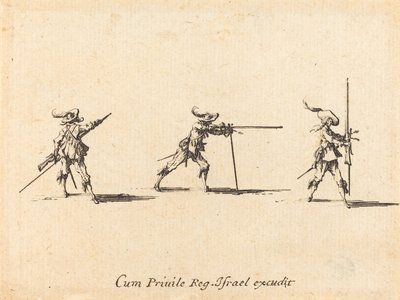 Prise de position de tir avec le mousquet, 1634-1635 - Jacques Callot