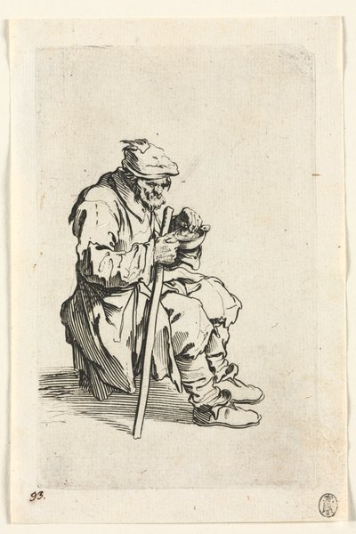 Les Mendiants : Mendiant assis et mangeant, vers 1623 - Jacques Callot