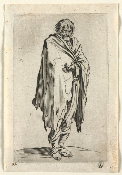 Les Mendiants : Mendiant sans chapeau ni chaussures, vers 1623 - Jacques Callot