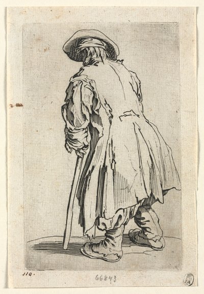 Les mendiants : Vieux mendiant sur une seule béquille, vers 1623 - Jacques Callot