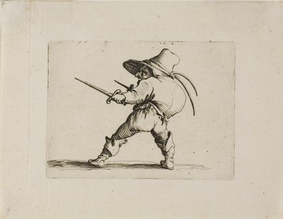 Le duelliste avec une épée et une dague, de Varie Figure Gobbi - Jacques Callot