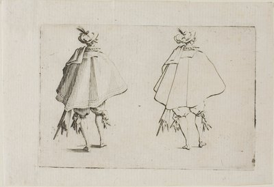 Le Gentilhomme avec un Grand Manteau, Vu de Dos, des Caprices - Jacques Callot