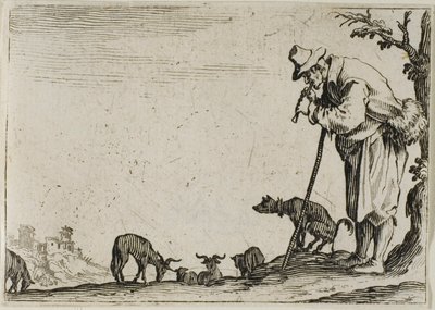 Le Berger jouant de la flûte, des Caprices - Jacques Callot