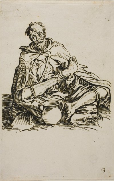 Le Malade, planche treize de Les Mendiants - Jacques Callot