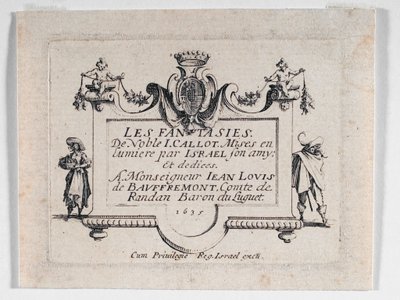 Page de titre de Les Fantaisies ... (eau-forte) - Jacques Callot